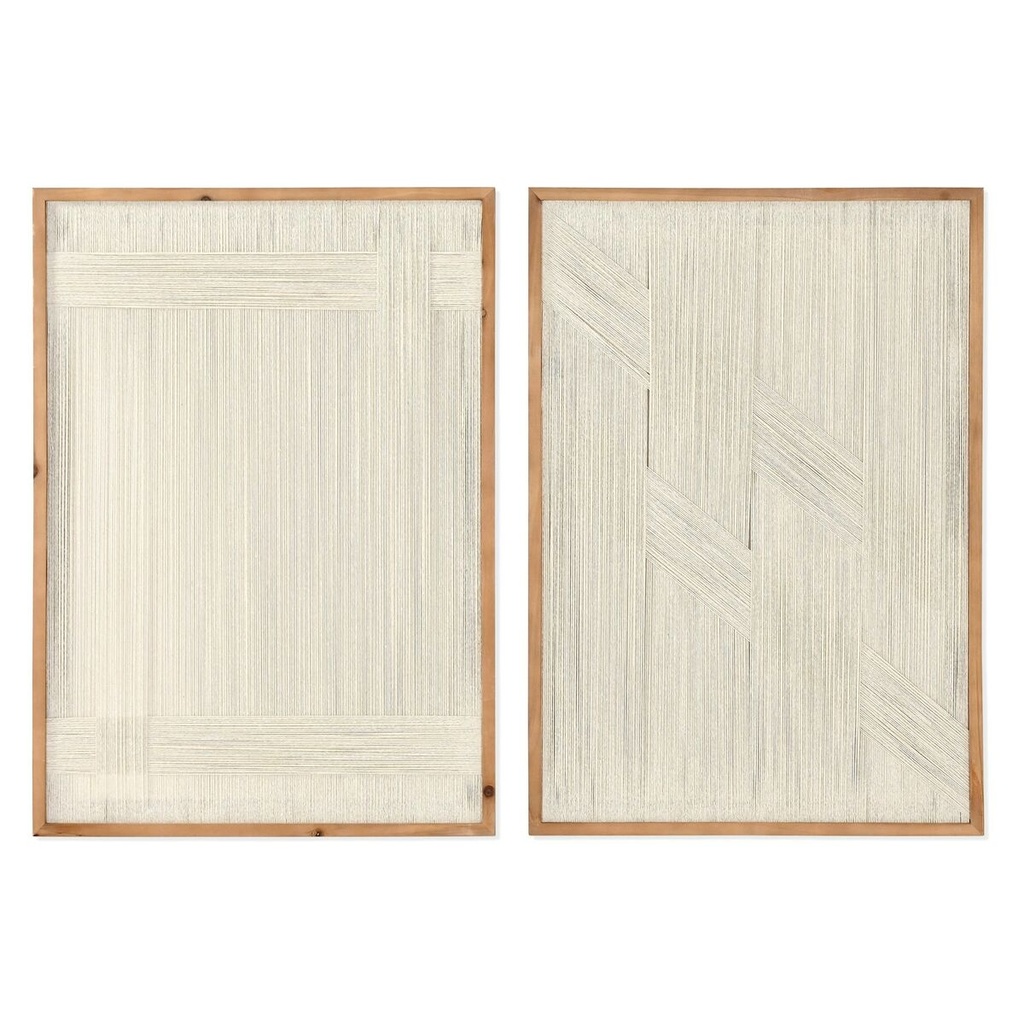Cuadro Home ESPRIT Blanco Natural Urbano 50 x 2,5 x 70 cm (2 Unidades)