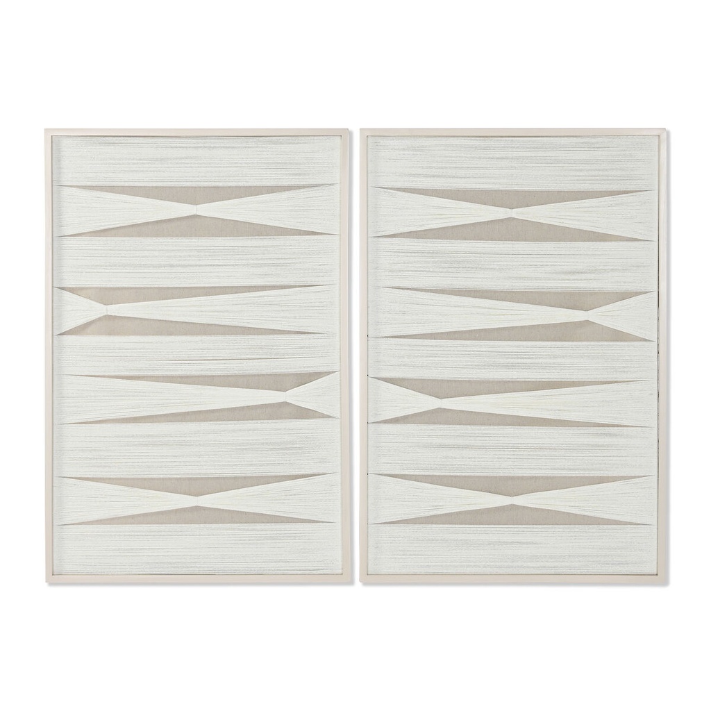 Cuadro Home ESPRIT Blanco Beige Moderno Urbano 60 x 3 x 90 cm (2 Unidades)