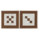 Cuadro Home ESPRIT Blanco Marrón Beige Moderno Urbano 50 x 3 x 50 cm (2 Unidades)