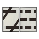 Cuadro Home ESPRIT Blanco Gris oscuro Moderno Urbano 60 x 3 x 90 cm (2 Unidades)