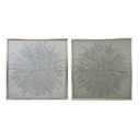 Cuadro Home ESPRIT Blanco Beige Abstracto Moderno 100 x 3,5 x 100 cm (2 Unidades)