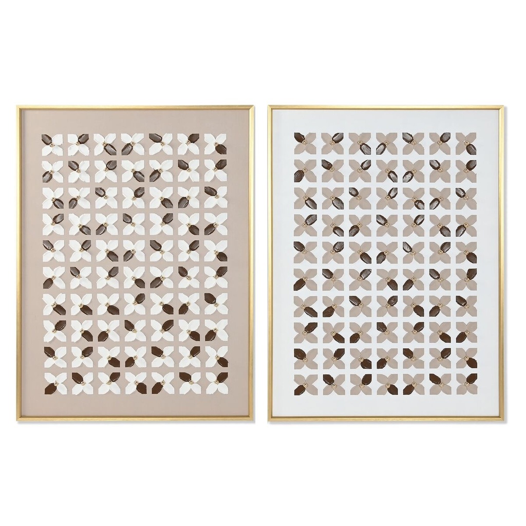 Cuadro Home ESPRIT Blanco Beige Dorado Moderno Urbano 90 x 3,5 x 120 cm (2 Unidades)