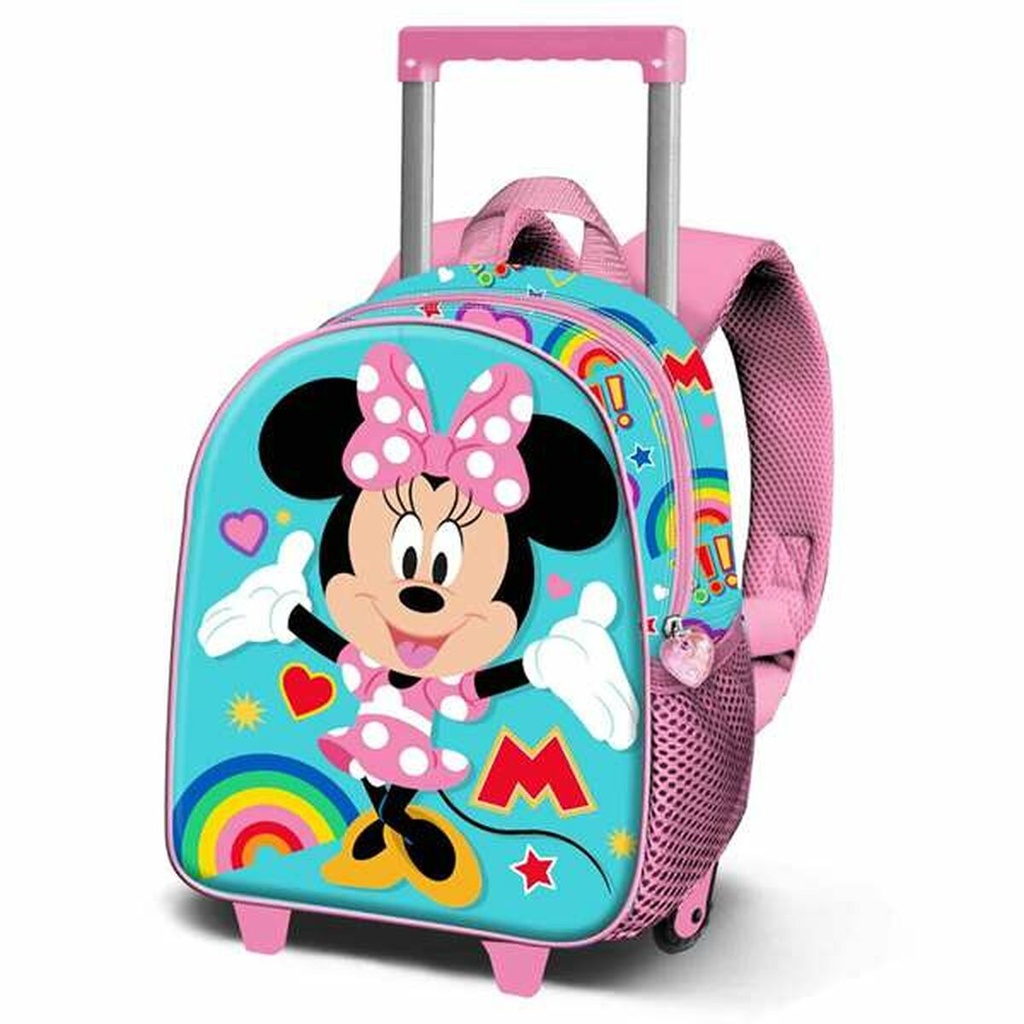 School Rucksack with Wheels Minnie Mouse 3D