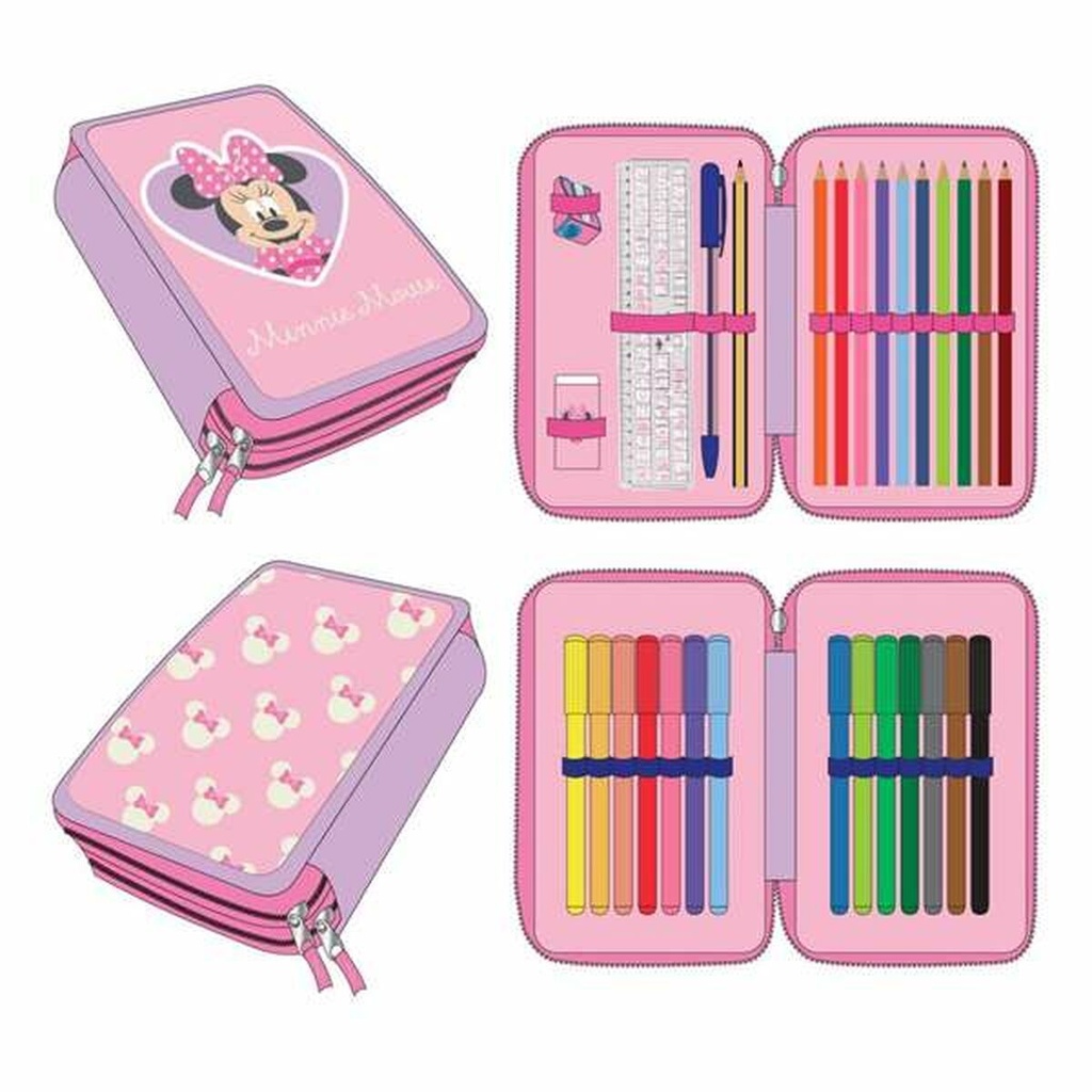 Pencil Case Minnie Mouse Pink 12,5 x 19,5 x 4,5 cm