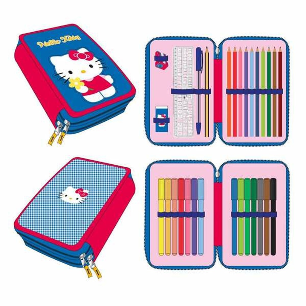 Pencil Case Hello Kitty Blue 12,5 x 19,5 x 4,5 cm