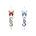 Wall Decoration Home ESPRIT Blue Orange Butterfly Shabby Chic 23 x 13 x 90 cm (2 Units)