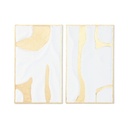Wall Decoration Home ESPRIT White Golden Modern 48 x 2,5 x 80,5 cm (2 Units)
