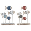 Figura Decorativa Home ESPRIT Azul Blanco Rojo Peces 17 x 6 x 25 cm (2 Unidades)