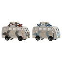 Decorative Figure Home ESPRIT Blue White Terracotta 22 x 7 x 14 cm (2 Units)