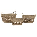Basket set Home ESPRIT Seagrass Tropical 45 x 35 x 35 cm