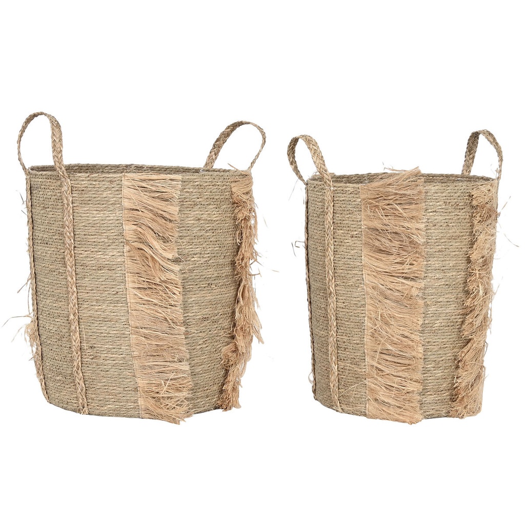 Basket set Home ESPRIT Natural Seagrass (2 Pieces)