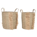 Basket set Home ESPRIT Natural Seagrass (2 Pieces)