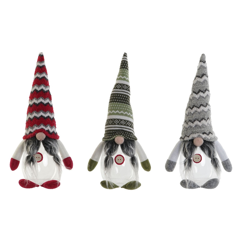 Adorno Navideño DKD Home Decor Multicolor 17 x 12 x 37 cm (3 Unidades)