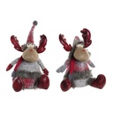 Christmas bauble DKD Home Decor Red Grey Reindeer 27 x 19 x 32 cm (2 Units)