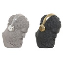 Decorative Figure Home ESPRIT Black Grey Golden Silver Headphones 14 x 10 x 17 cm (2 Units)