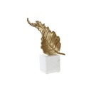 Decorative Figure Home ESPRIT White Golden Leaf of a plant 20 x 7 x 22 cm