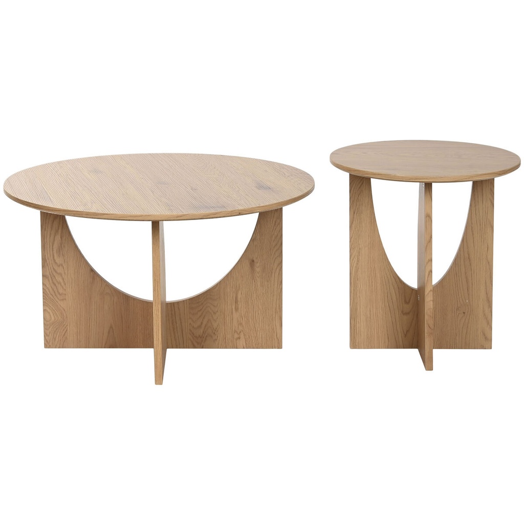 Juego de 2 mesas Home ESPRIT Natural 75 x 75 x 45 cm