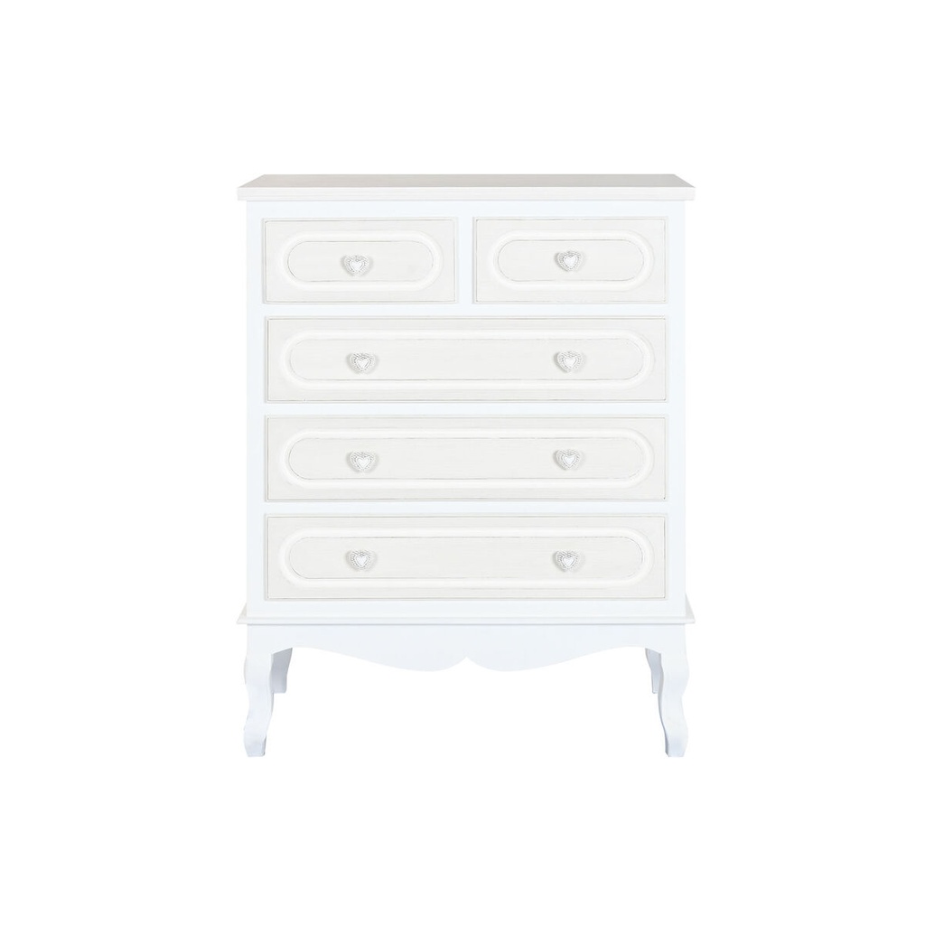 Chest of drawers Home ESPRIT White Beige Romantic 80 x 42 x 105 cm
