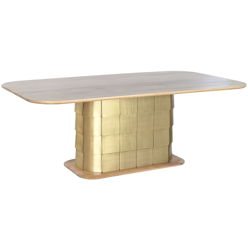Mesa de Comedor Home ESPRIT Dorado Latón Madera de mango 210 x 110 x 76 cm