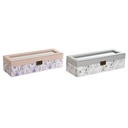 Estuche para Relojes DKD Home Decor Blanco Gris Lila Rosa claro Cristal 33 x 11 x 9 cm (2 Unidades)