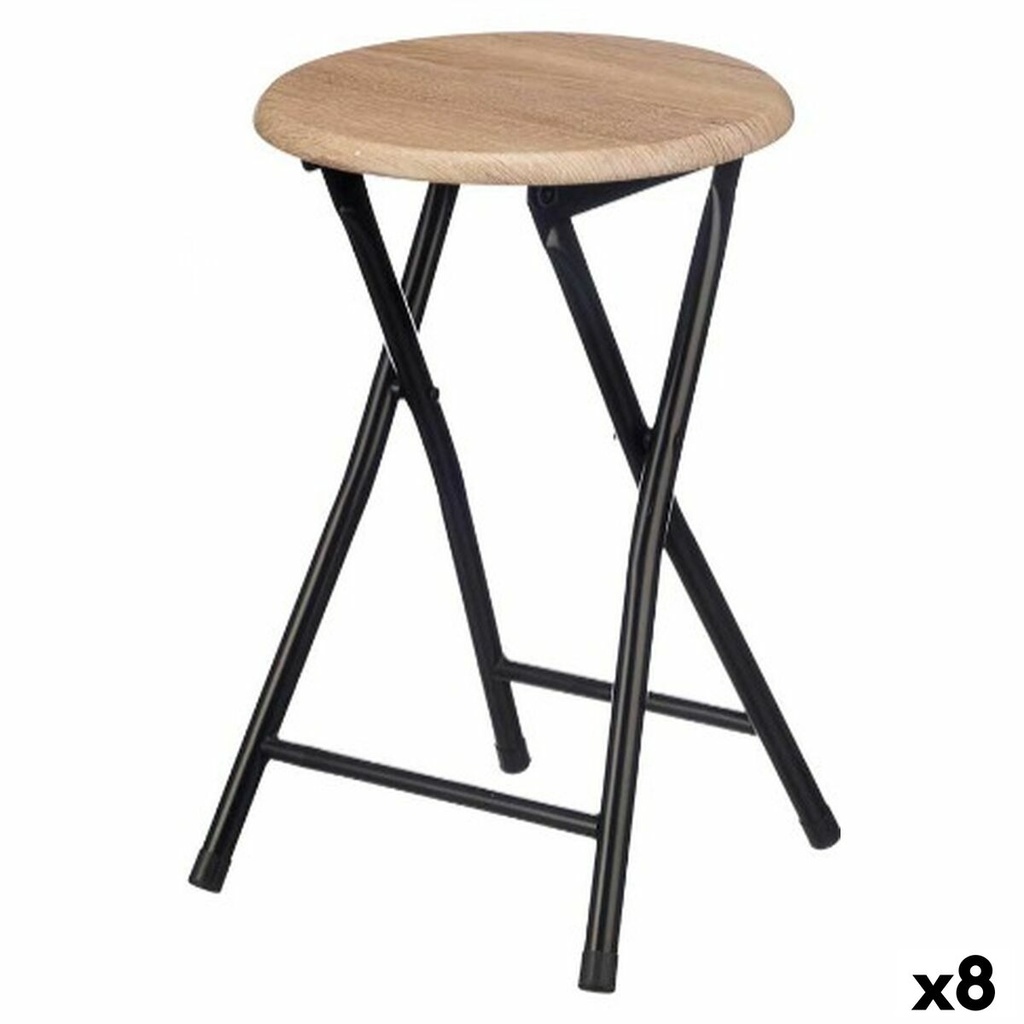 Taburete Gift Decor WR7007M Natural PVC Metal Madera MDF 30 x 46 x 30 cm 71,8 x 6,5 x 30 cm (8 Unidades)