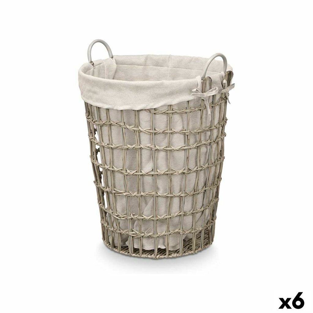 Cesto Kipit HX30550 Gris Poliéster Tela Polipropileno Hierro Plástico 50 % algodón 46 x 59 x 43 cm (6 Unidades)