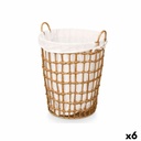 Cesto Kipit HX30552 Natural Poliéster Tela Polipropileno Hierro Plástico 50 % algodón 46 x 59 x 43 cm (6 Unidades)