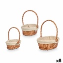 Juego de Cestos Kipit HX31275S/3 Natural Poliéster Mimbre Tela 50 % algodón 34 x 39,5 x 30 cm 34 x 40 x 30 cm 3 Piezas (8 Unidad
