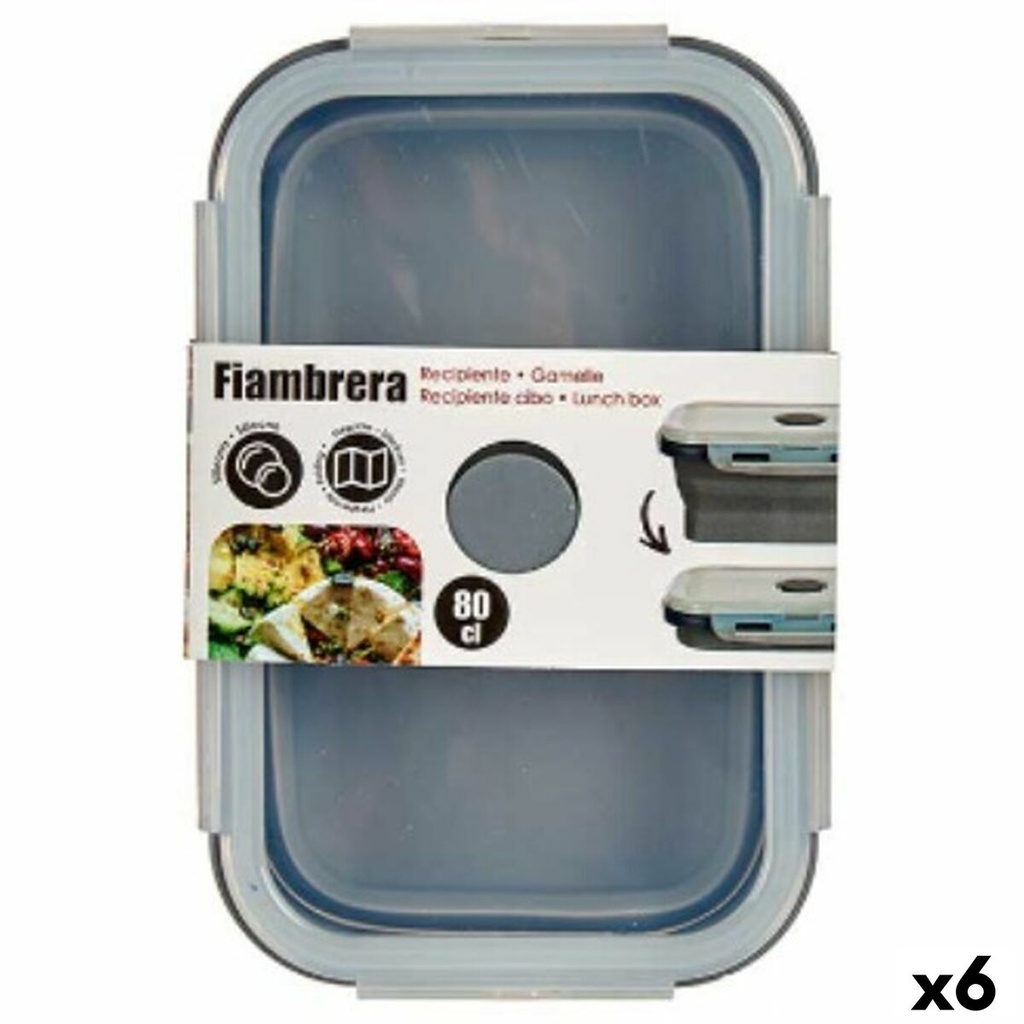 Fiambrera Kinvara CH19130-2 Gris Transparente ABS 800 ml (6 Unidades)