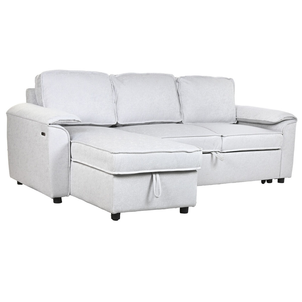 Sofabed Home ESPRIT Light grey Modern 220 x 153 x 88 cm