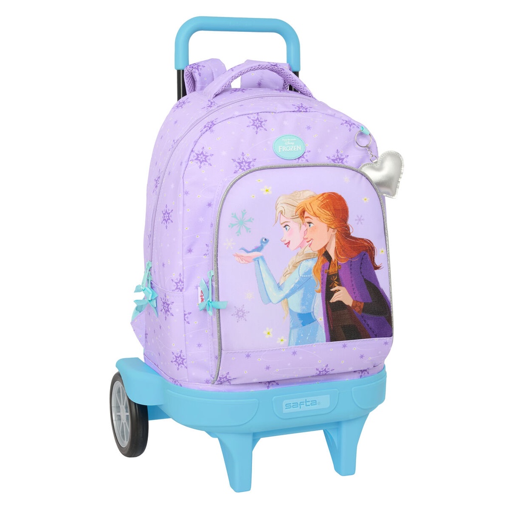 School Rucksack with Wheels Frozen Spirit Lilac 33 x 45 x 22 cm