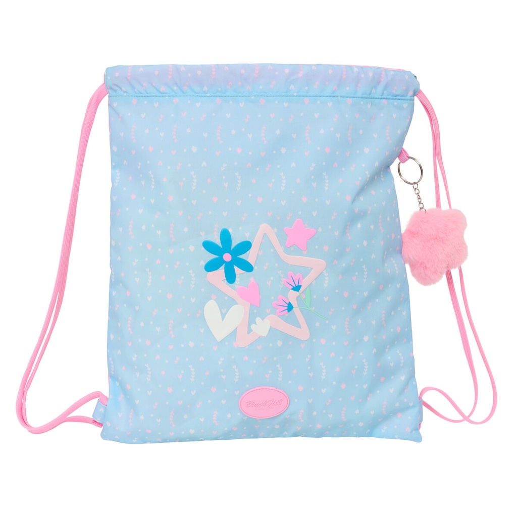 Bolsa Mochila con Cuerdas BlackFit8 Smile Azul Rosa 35 x 40 x 1 cm