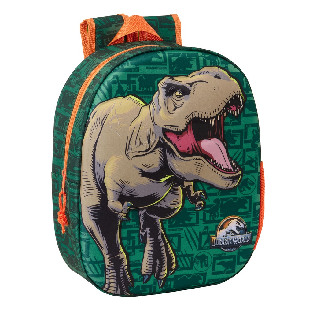 Mochila Infantil Jurassic World Verde oscuro 27 x 33 x 10 cm 3D