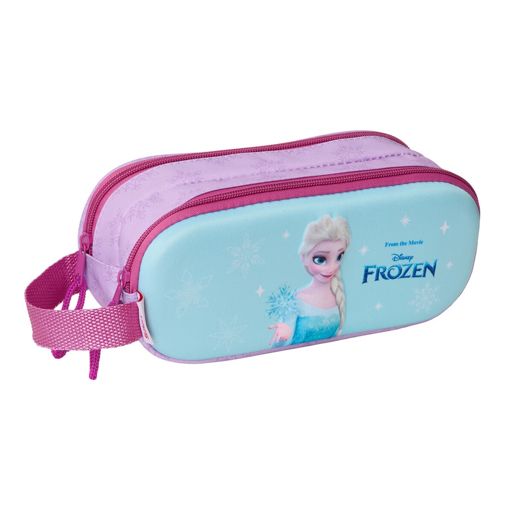 Portatodo Doble Frozen Rosa Azul cielo 21 x 8 x 6 cm 3D