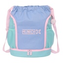 Bolsa Mochila con Cuerdas Munich Mellow Azul Rosa Celeste 35 x 40 x 1 cm