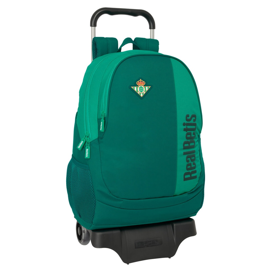 School Rucksack with Wheels Real Betis Balompié Green 30 x 43 x 14 cm