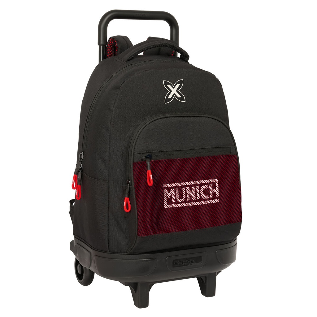 Mochila Escolar con Ruedas Munich Vulcan Negro 33 x 45 x 22 cm