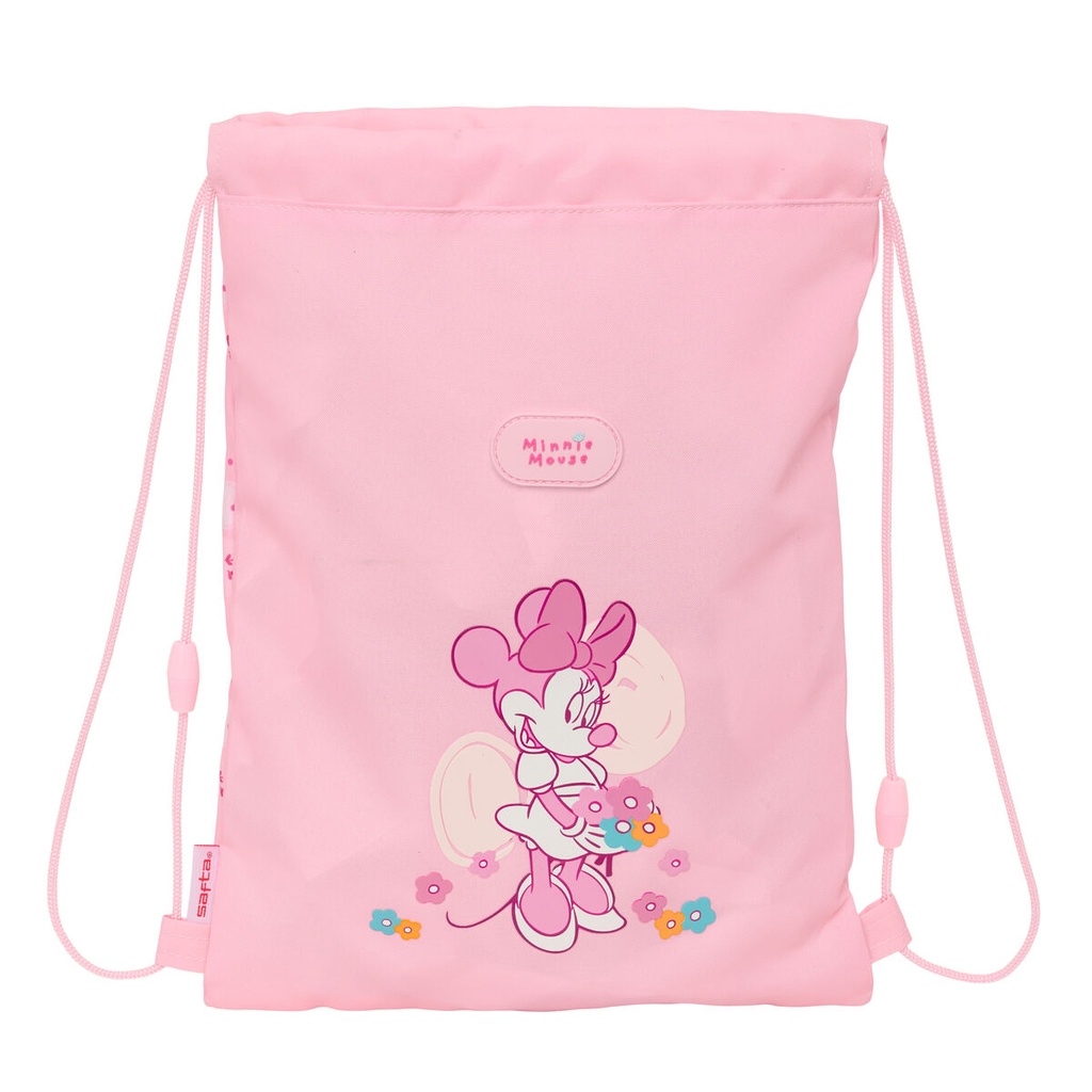 Backpack with Strings Minnie Mouse Baby Pink 26 x 34 x 1 cm