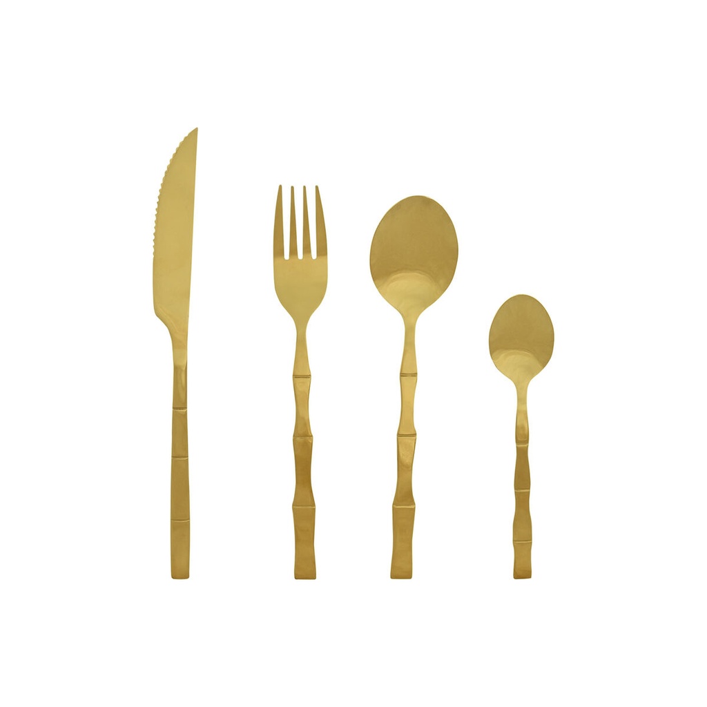 Cutlery Home ESPRIT Golden Stainless steel 15 x 7 x 24 cm 16 Pieces