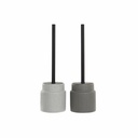 Toilet Brush DKD Home Decor Light grey Dark grey Steel Stoneware Scandi 10 x 10 x 39 cm (2 Units)
