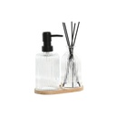 Bath Set Home ESPRIT Black Transparent Bamboo Crystal Modern 3 Pieces