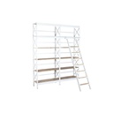Estantería Home ESPRIT Blanco Natural Metal Madera de mango 180 x 35 x 220 cm