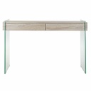 Side table DKD Home Decor Transparent Natural Wood Crystal MDF Wood 120 x 40 x 76 cm