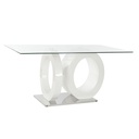 Dining Table DKD Home Decor Crystal Transparent White MDF Wood (160 x 90 x 75 cm)
