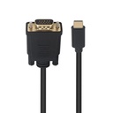 Adaptador USB-C a VGA Ewent Negro 1,8 m