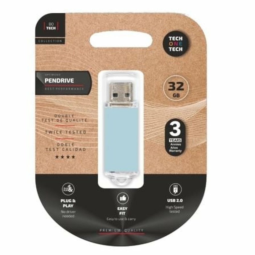 Memoria USB Tech One Tech TEC3010-32 Azul 32 GB