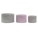 Cesta Multiusos DKD Home Decor Gris Rosa Polipropileno 27 x 27 x 17 cm 4 Kg 3 Piezas (3 Unidades)