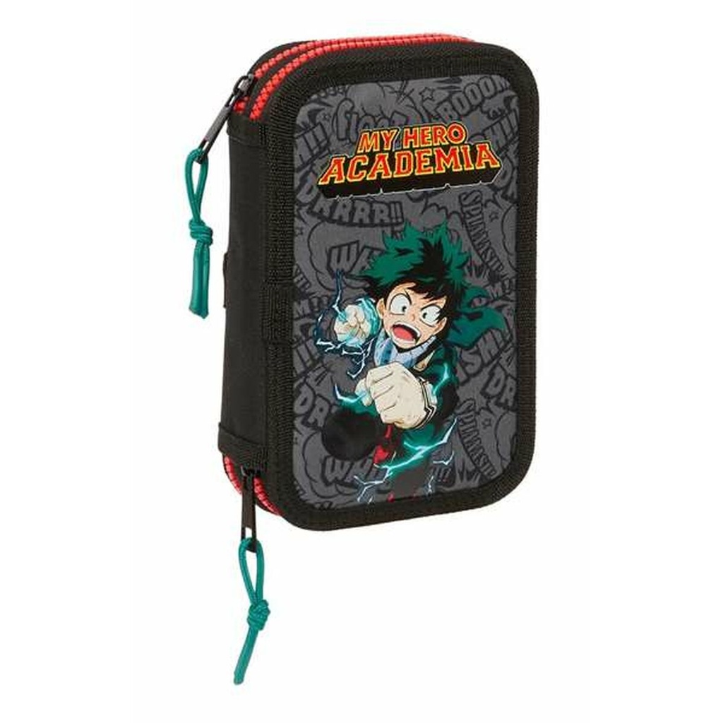 Estuche Escolar My Hero Academia Negro 12.5 x 19.5 x 4 cm 28 piezas