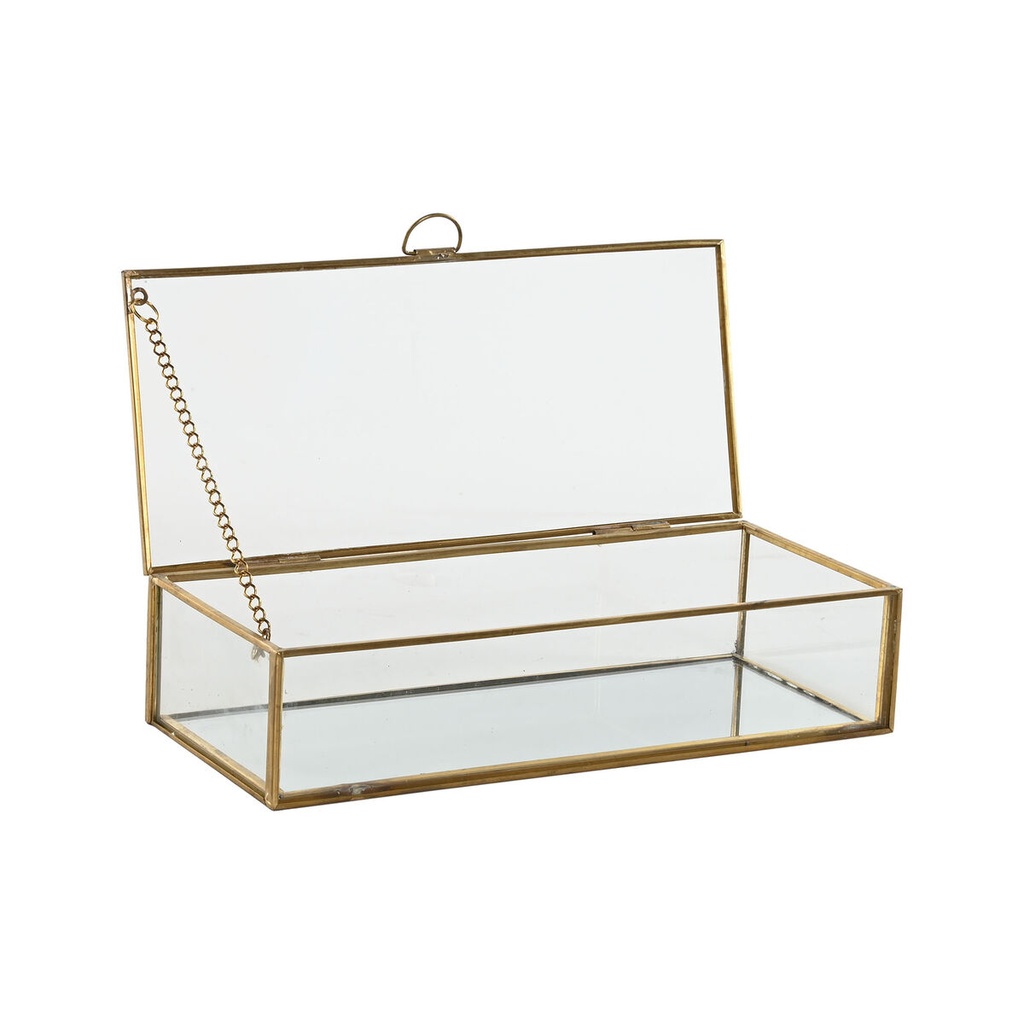 Caja-Joyero Home ESPRIT Dorado Metal Cristal 23 X 10 X 5,5 cm