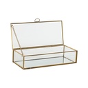 Caja-Joyero Home ESPRIT Dorado Metal Cristal 23 X 10 X 5,5 cm